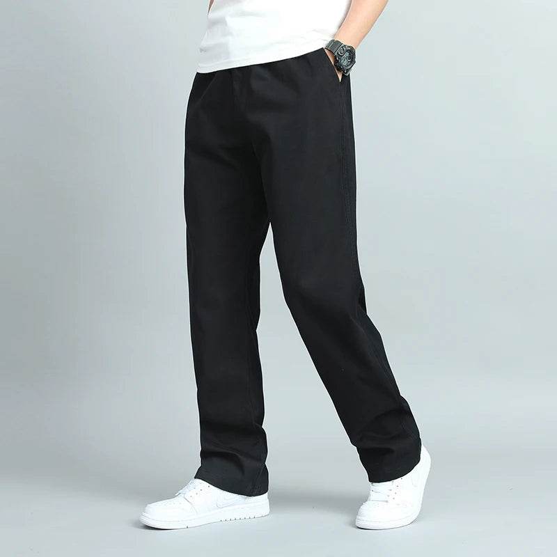 ENWEIGE Big Size Casual Cotton Trousers - Loose Fit Straight Pants - Buy Center US