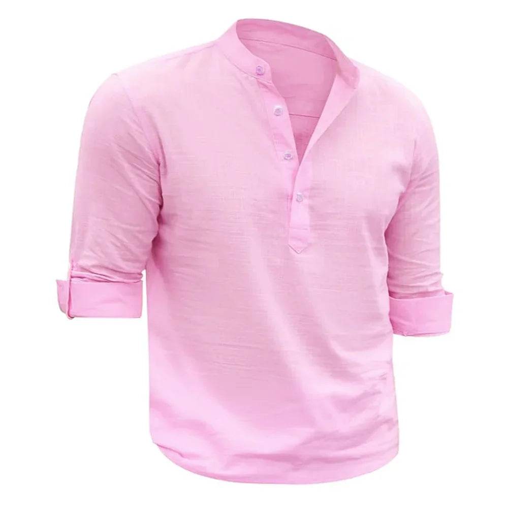 King Billion Men's Casual Shirt - Soft Cotton Linen, Long Sleeve Blouse - Buy Center US