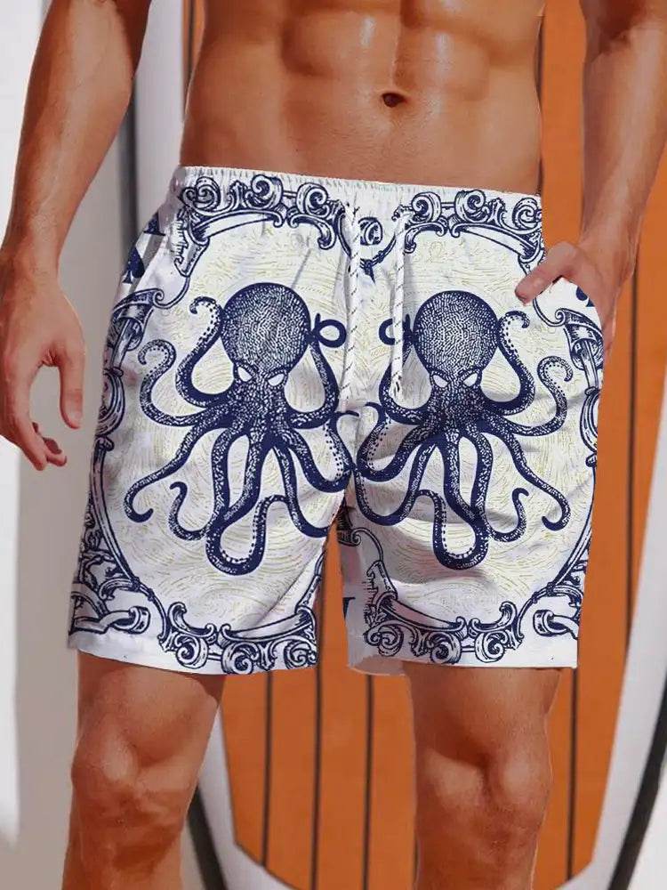 2024 Men's Hawaiian Board Shorts - Casual Swim Trunks with Drawstring - Buy Center US