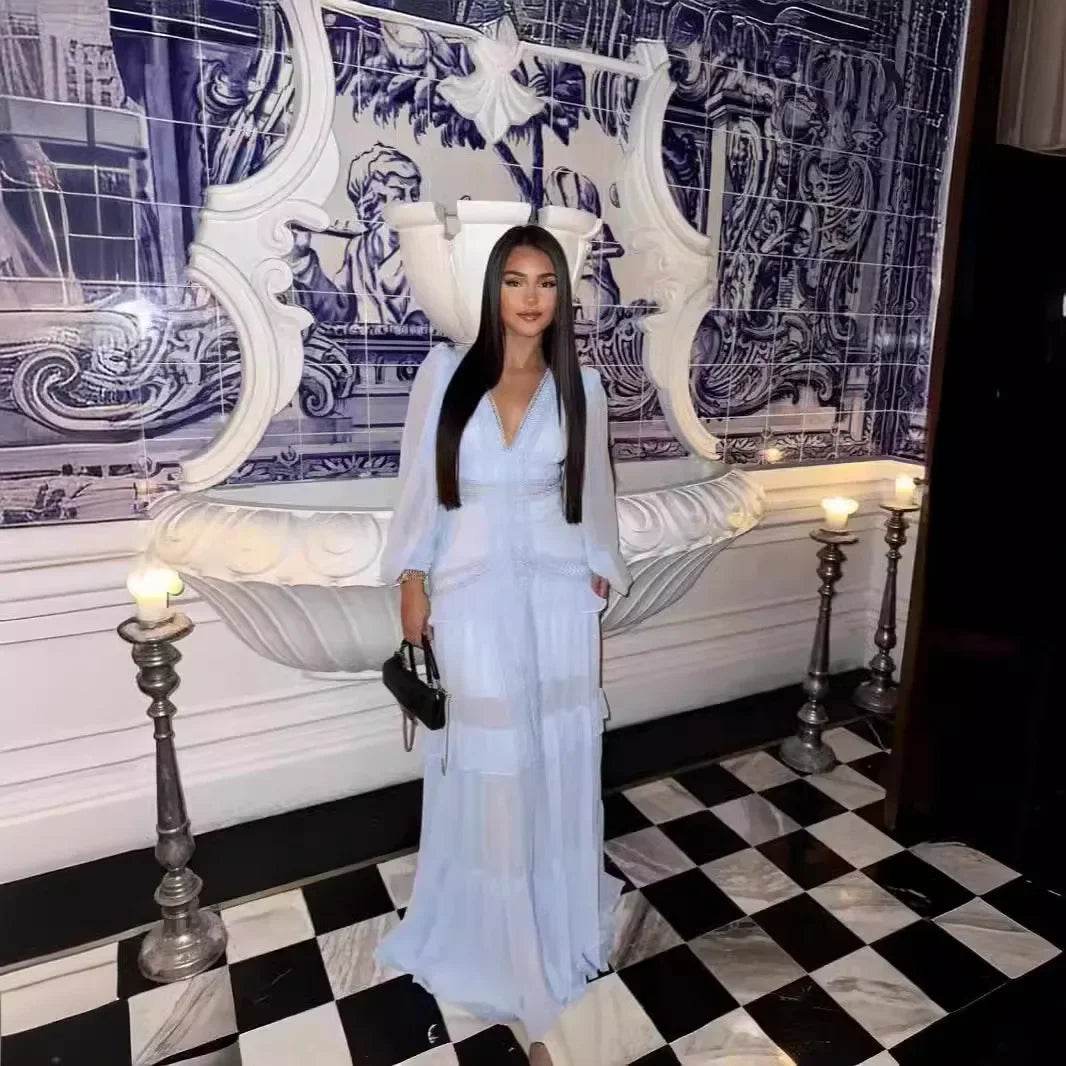 Elegant Women’s Long Sleeved Ruffle Dress - Stylish Party Wear - Buy Center US