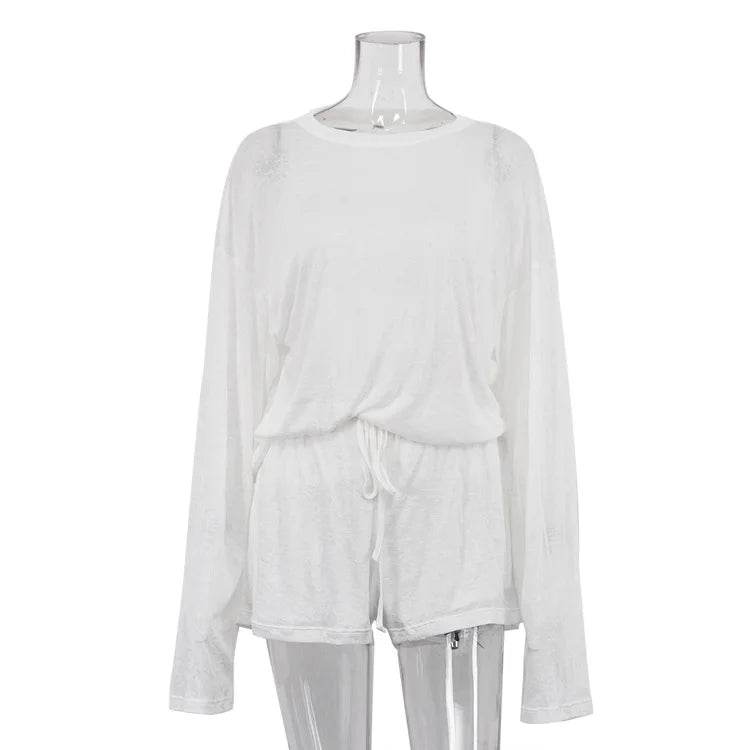 Tornova Women's Spring Casual Two-Piece Set - Sexy Lace-Up Top & Shorts - Buy Center US