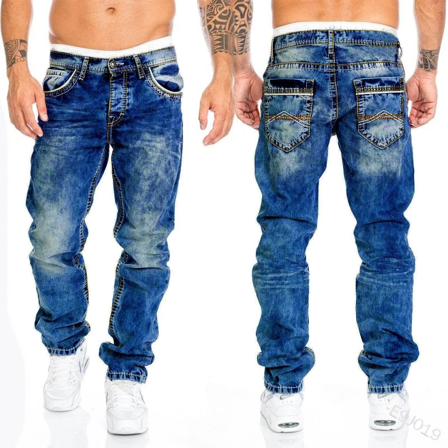 Men's Stretchy Ripped Skinny Jeans - High Quality Slim Fit Denim - Buy Center US
