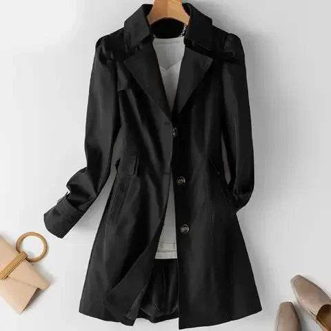 Kalenmos Women’s Slim Fit Trench Coat - Elegant Autumn Outerwear - Buy Center US