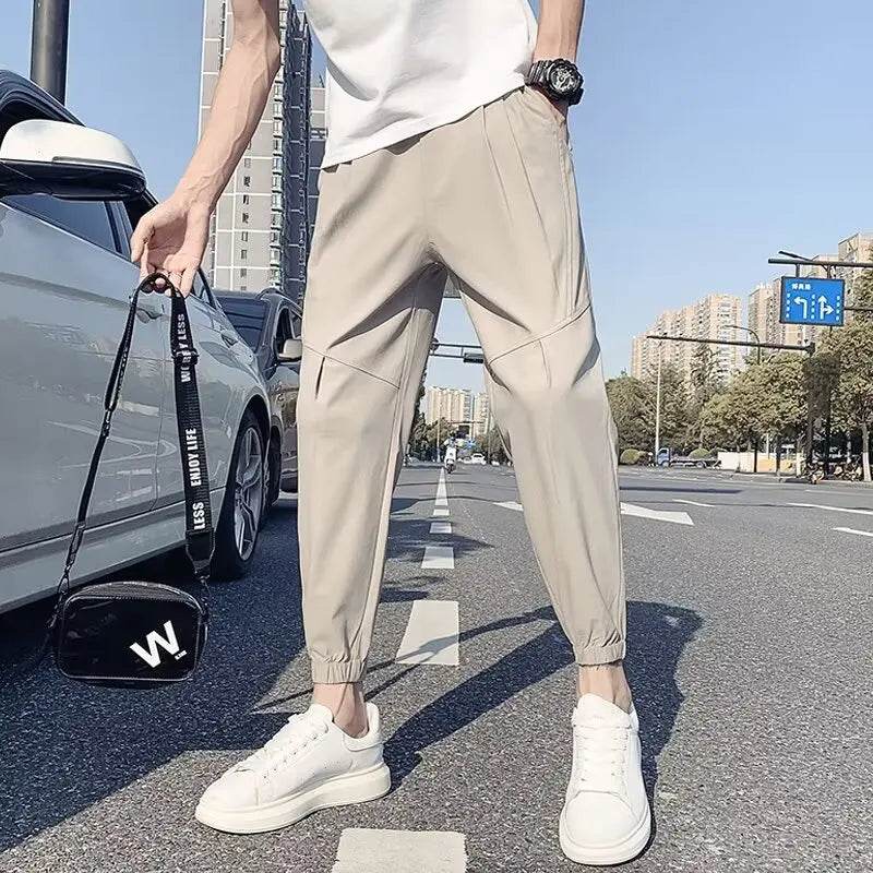 Korean Casual Men's Summer Pants - Loose Fit Harem Joggers for Gym - Buy Center US
