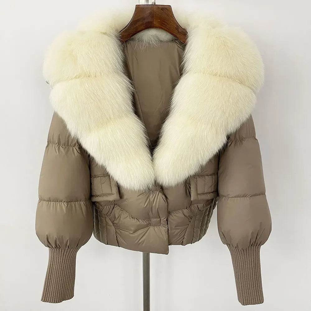 Elegant Casual Women’s Raccoon Fur Collar Coat - Winter Jacket 2024 - Buy Center US