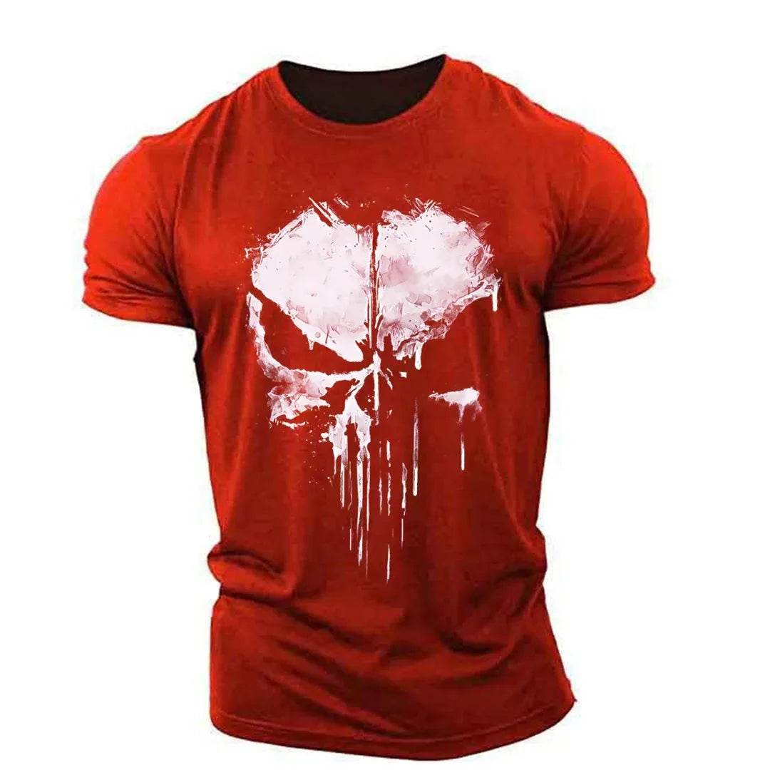 Punisher Skull Men's T-Shirt - Breathable Oversized Sport Top - Buy Center US