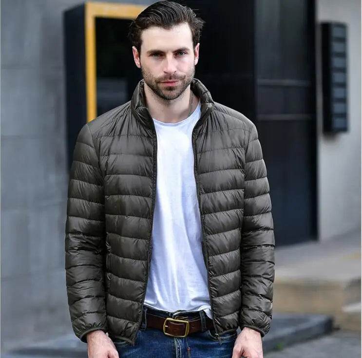Left ROM Men's Ultralight Down Coat - Casual Jacket with Pockets - Buy Center US