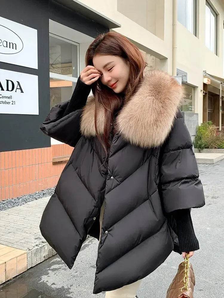 Women's Winter Down Jacket - 90% White Duck Down, Detachable Collar - Buy Center US