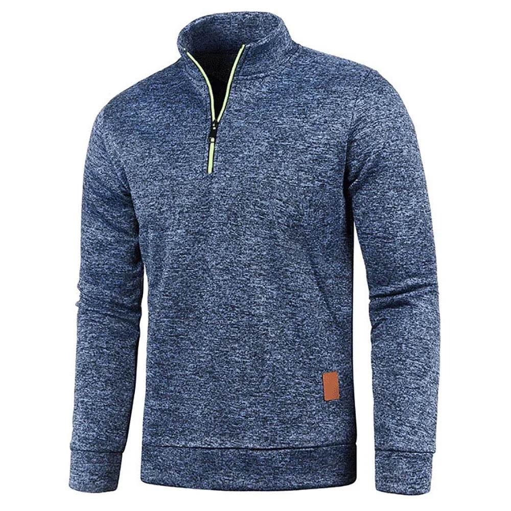 WHWR Men's Fleece Stand Collar Jacket - Slim Casual Half Zipper Pullover - Buy Center US