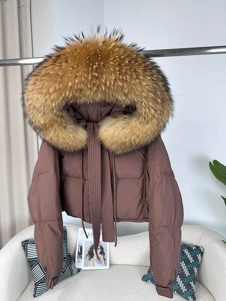 Stylish Women's Winter Jacket - Detachable Fox Fur Hooded Outerwear - Buy Center US