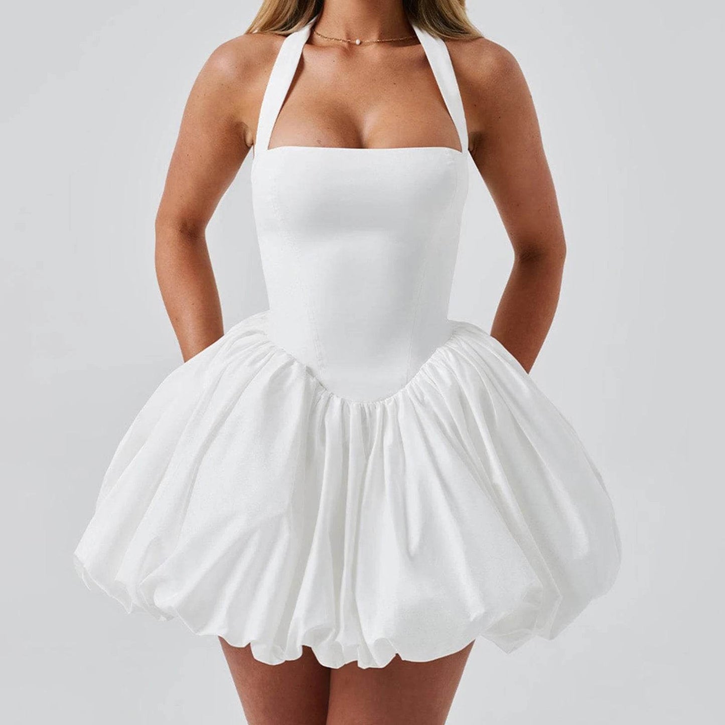 Hirigin Women's Sleeveless Puff Bubble Dress - Backless Summer Style - Buy Center US