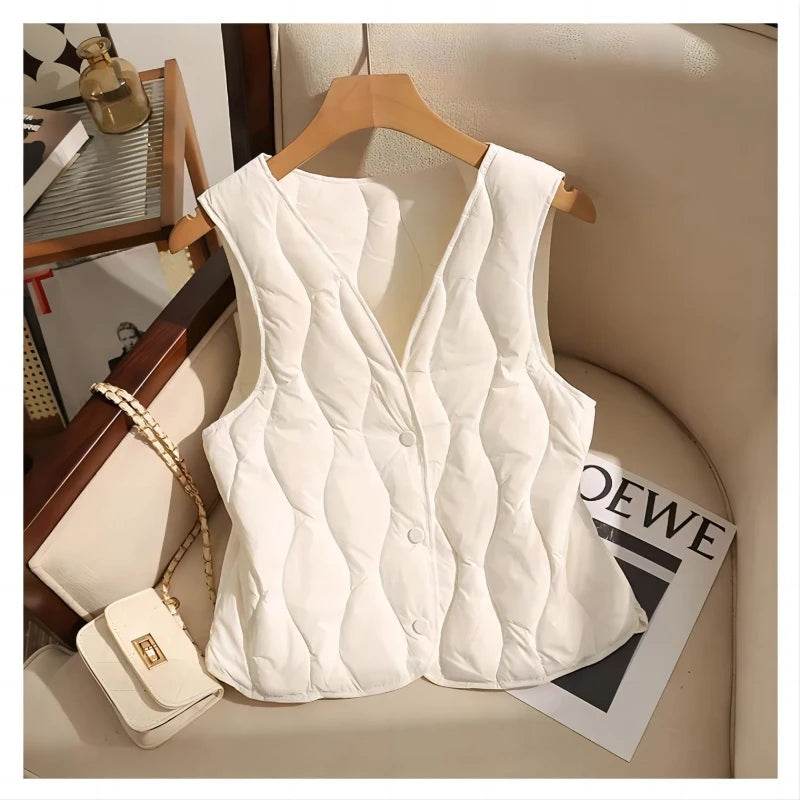 Women's Autumn Winter V-Neck Waistcoat Coat - Casual and Warm - Buy Center US