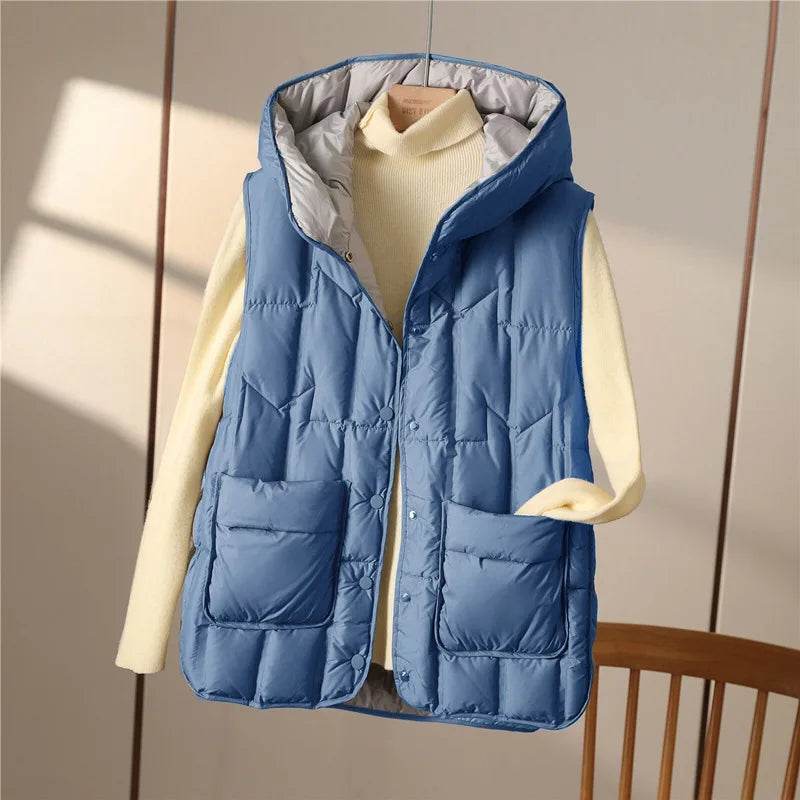 Women's 90% White Duck Down Sleeveless Vest - Autumn/Winter Fashion - Buy Center US