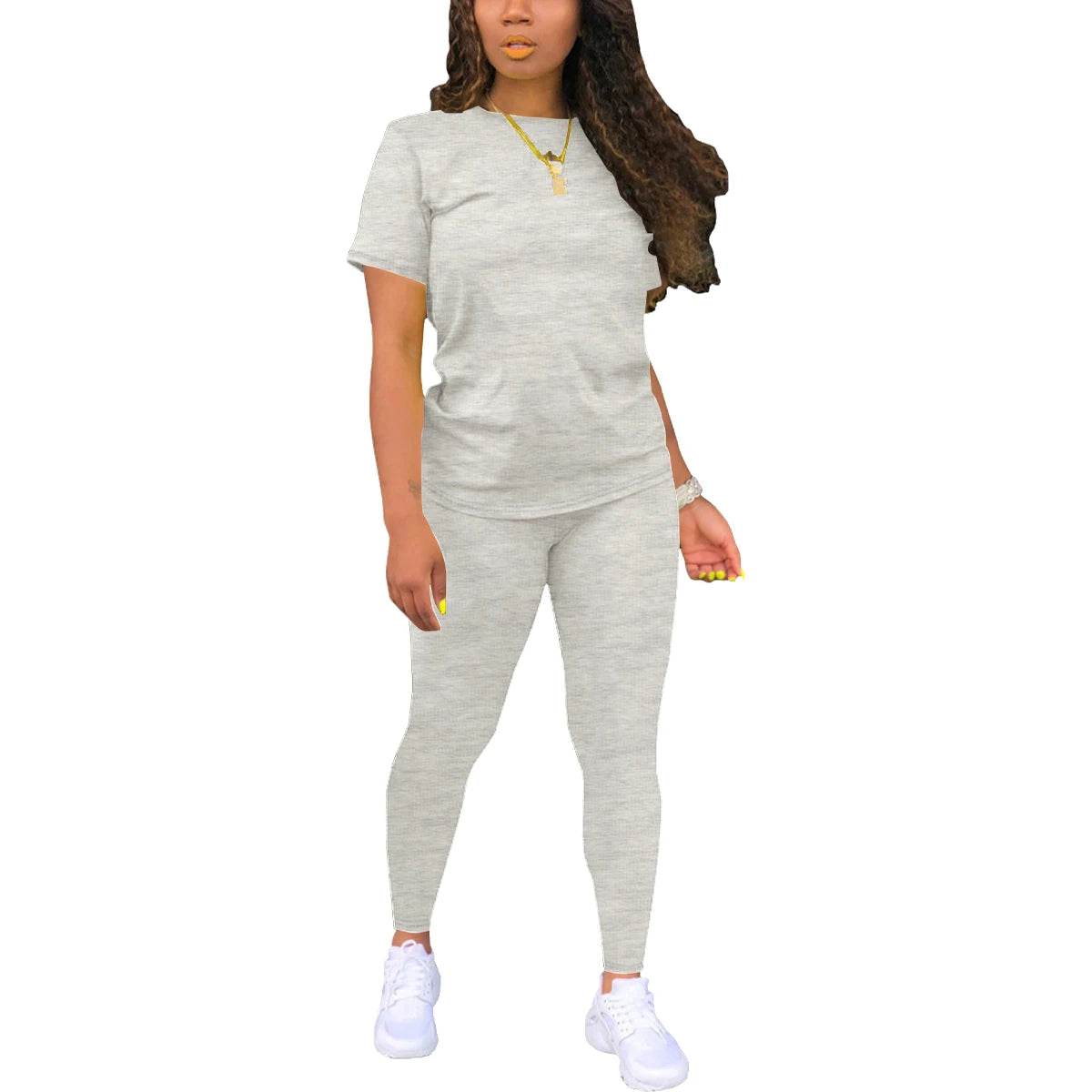 HAKUBEBY Women's Summer Short Sleeve Pants Set - Casual & Comfortable - Buy Center US