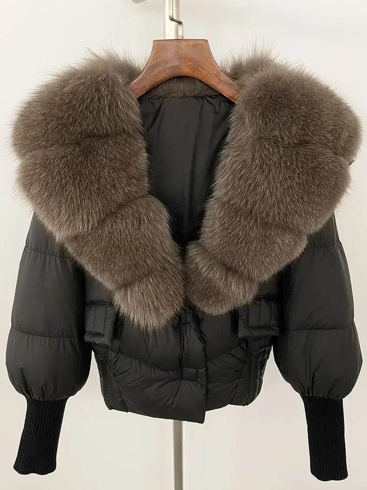 Elegant Casual Women’s Raccoon Fur Collar Coat - Winter Jacket 2024 - Buy Center US