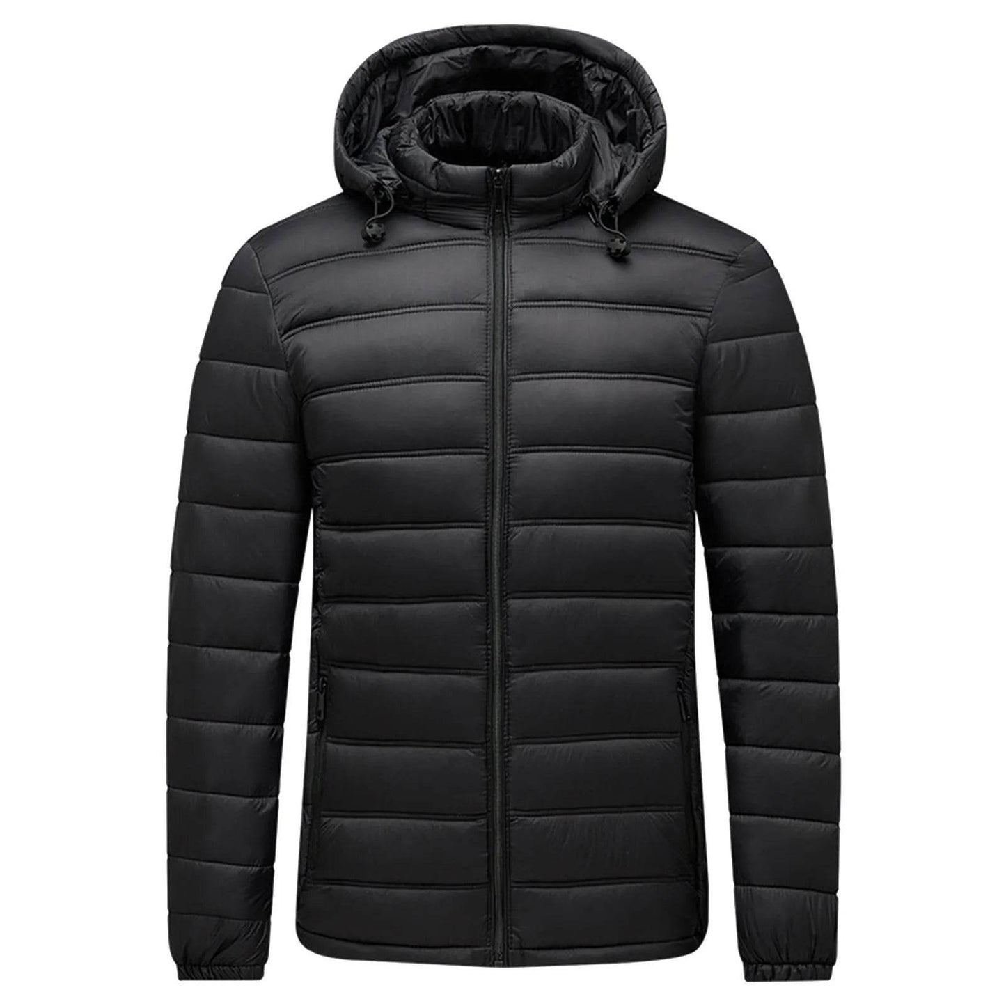 Men's Thick Cotton Padded Jacket with Hood - Detachable Zipper for Winter - Buy Center US