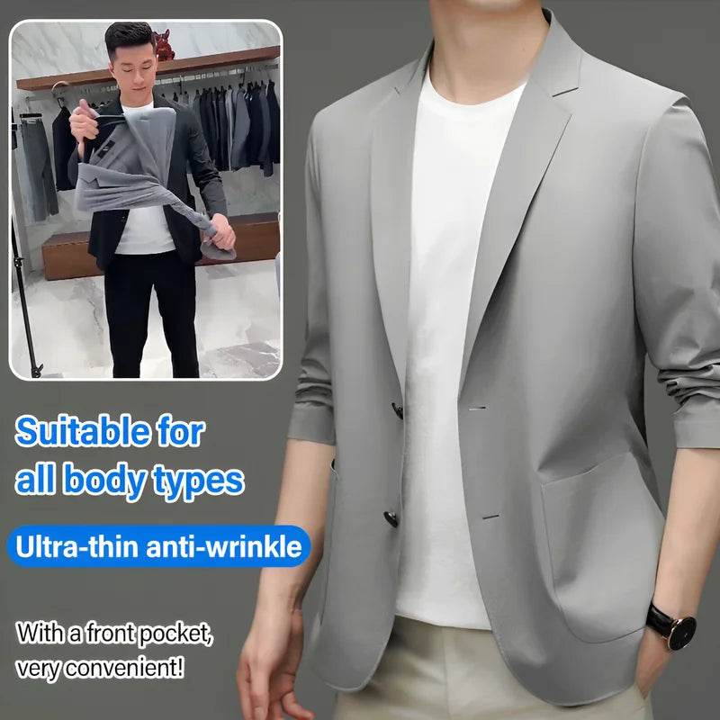 Men's Sunwear Casual Suit - Breathable Ice Silk Blazer for Spring - Buy Center US