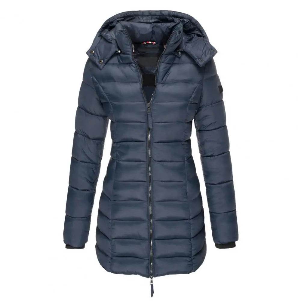 Korean Style Women's Quilted Cotton Coat - Hooded, Warm Parka - Buy Center US