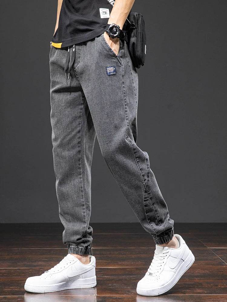 Anbican Men's Black Blue Cargo Jeans - Casual Harem Jogger Pants - Buy Center US