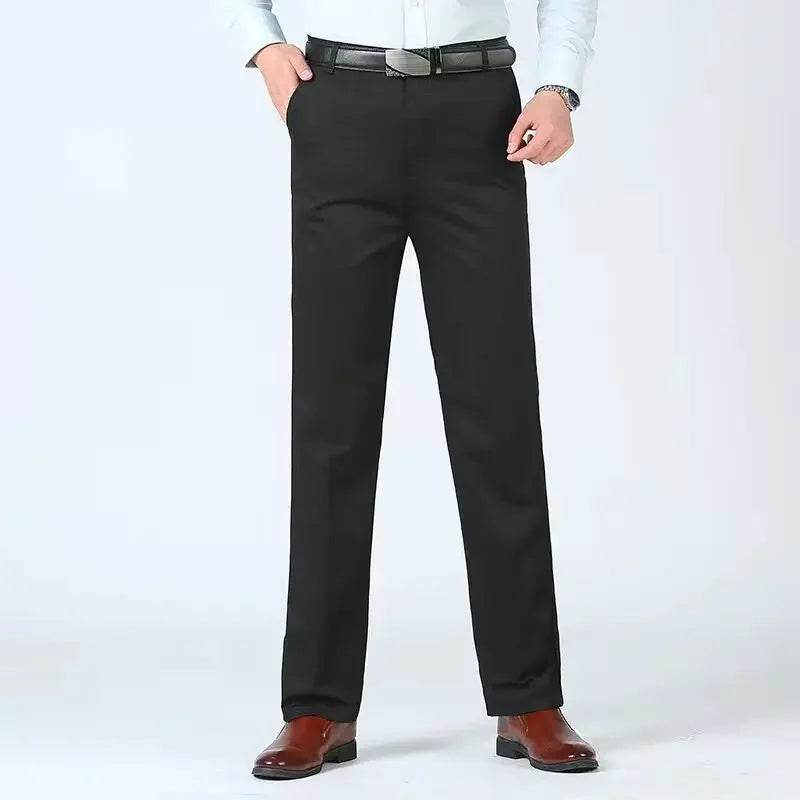 RIYBEOE Men's 100% Cotton Straight Suit Pants - Lightweight Casual Trousers - Buy Center US