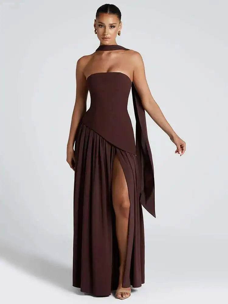 Mozision Strapless Off-Shoulder Maxi Dress - Sexy Club Party Gown - Buy Center US