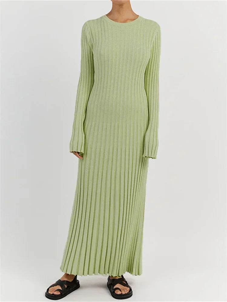 Tossy Lace-Up Maxi Dress - Women's Casual Long Sleeve Autumn Fashion - Buy Center US