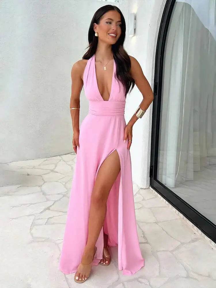 Townlike Elegant Maxi Dress - Halter Backless Sexy Party Gown - Buy Center US