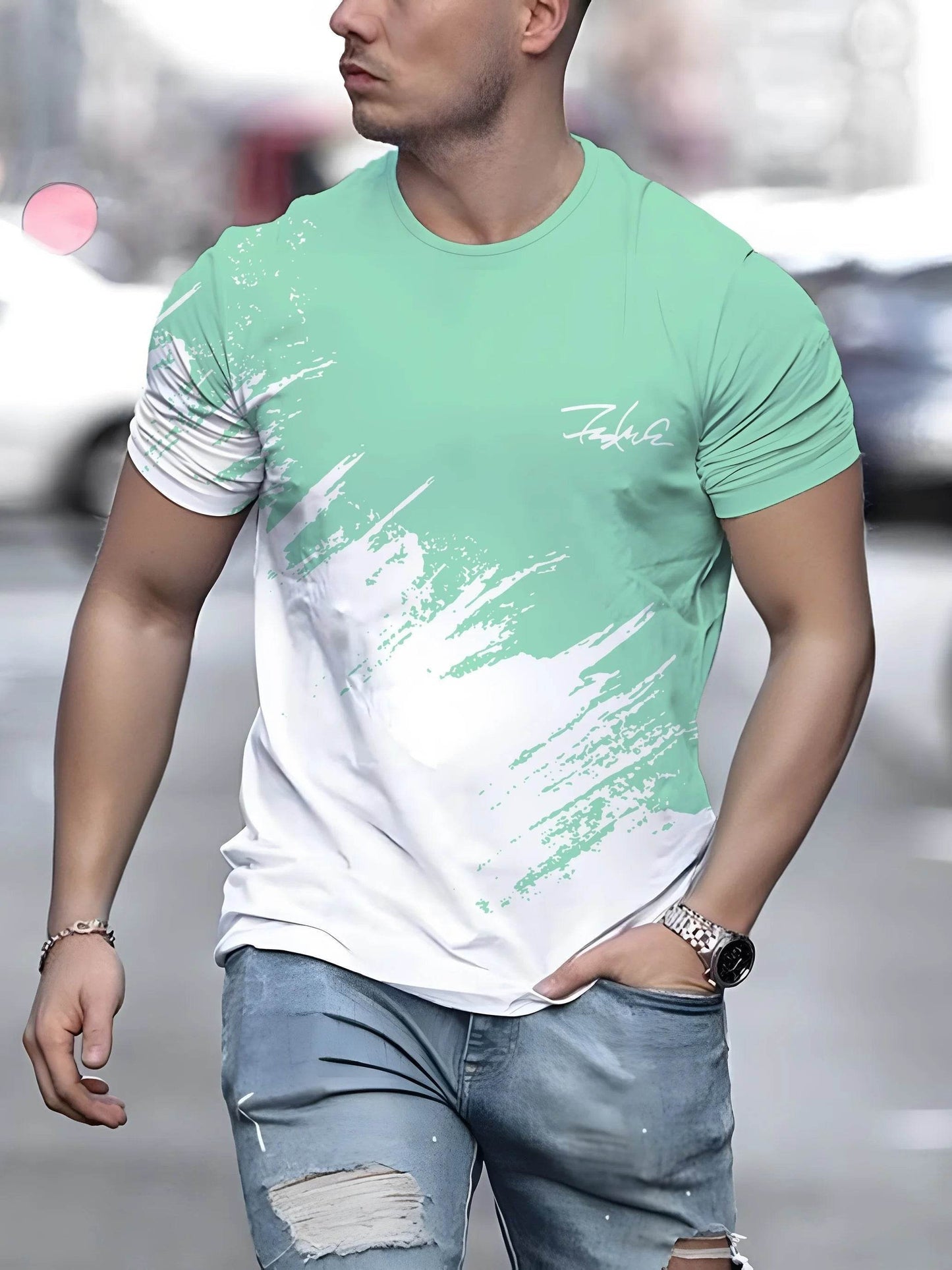 Casual Men's Short Sleeve Crew Neck T-Shirt - Quick Dry, Outdoor Ready - Buy Center US
