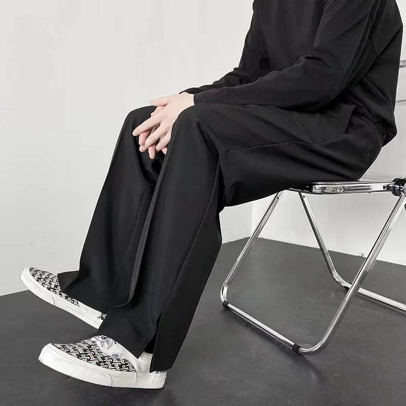 NeverFunction Men's Casual Wide Leg Pants - Korean Style Streetwear - Buy Center US