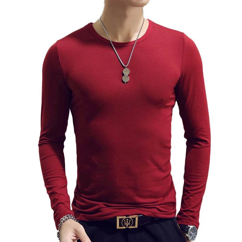 Bigsweety Men's Turtleneck Pullover - Solid Color Slim Fit for Spring - Buy Center US