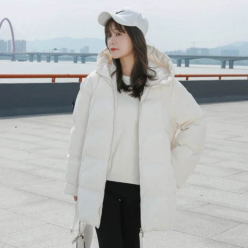 Estceque Women's Winter Puffer Jacket - Hooded, Long, Zipper Closure - Buy Center US
