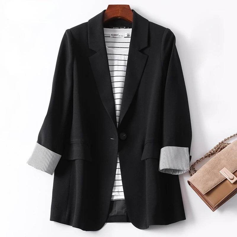 Ladies Casual Plaid Blazer - All Season Business Office Wear - Buy Center US