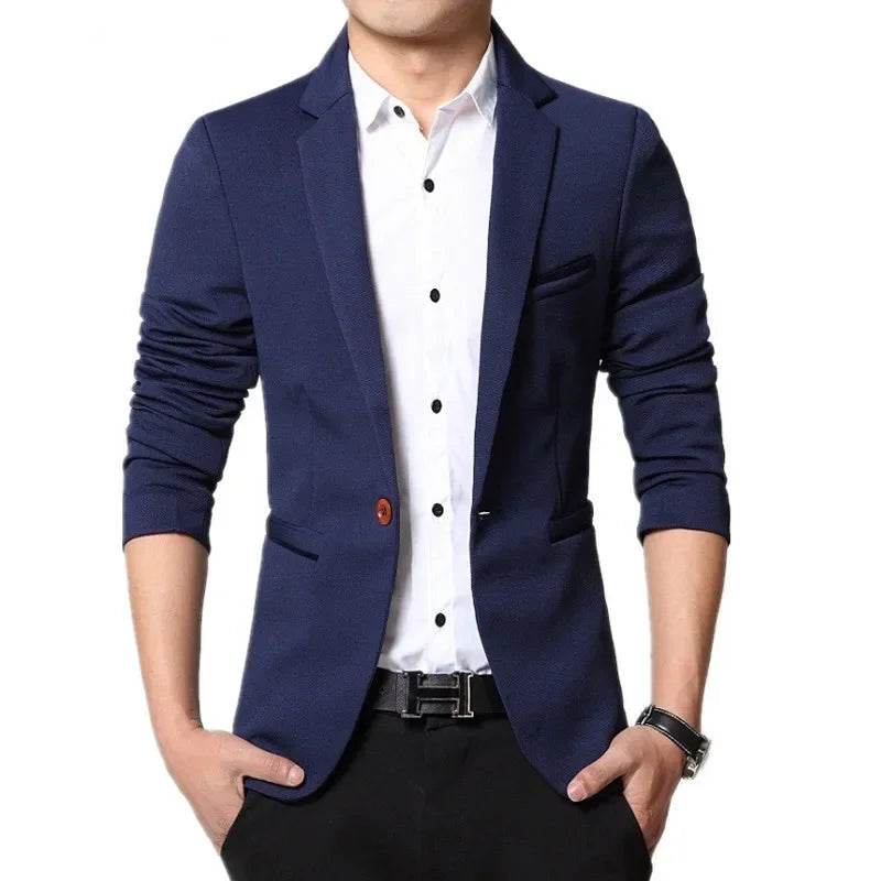 FAVOCENT Casual Men’s Blazer - Slim Fit Cotton Jacket for Spring & Autumn - Buy Center US