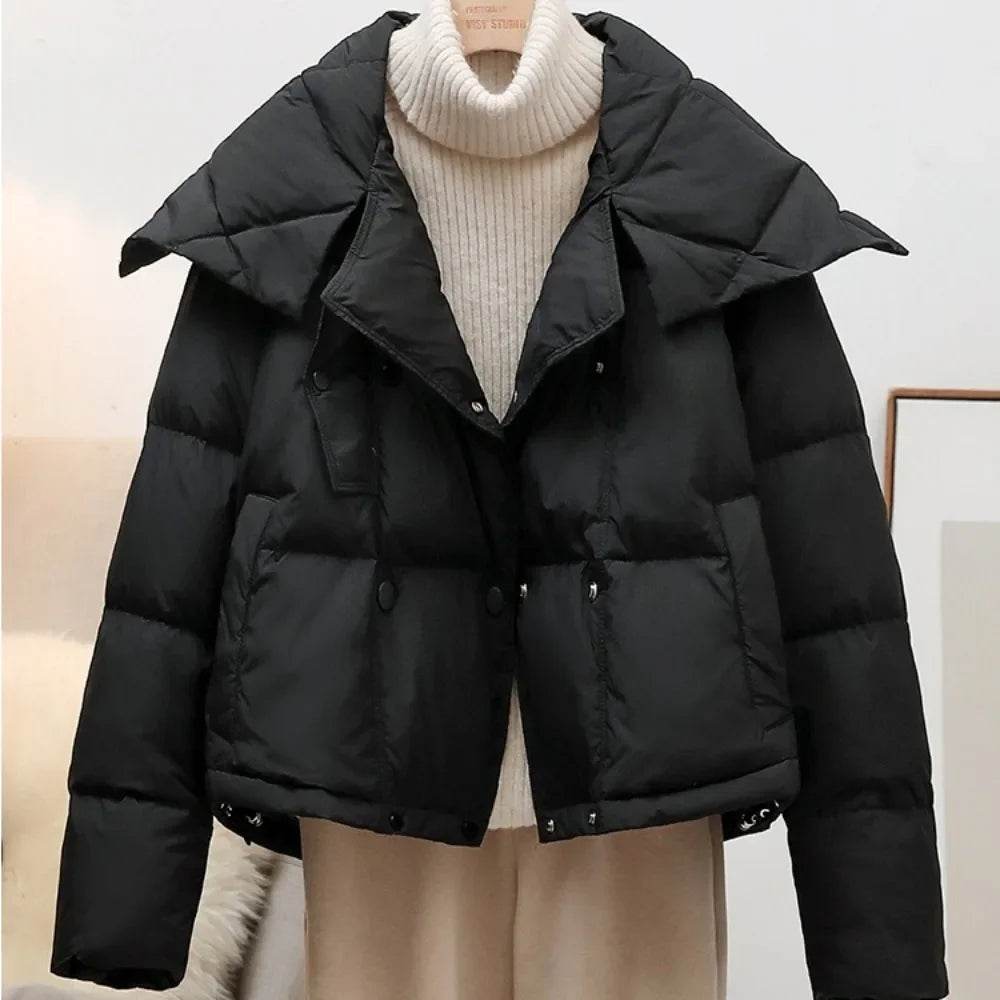 Women's Thickened White Duck Down Coat - Double Breasted Winter Style - Buy Center US