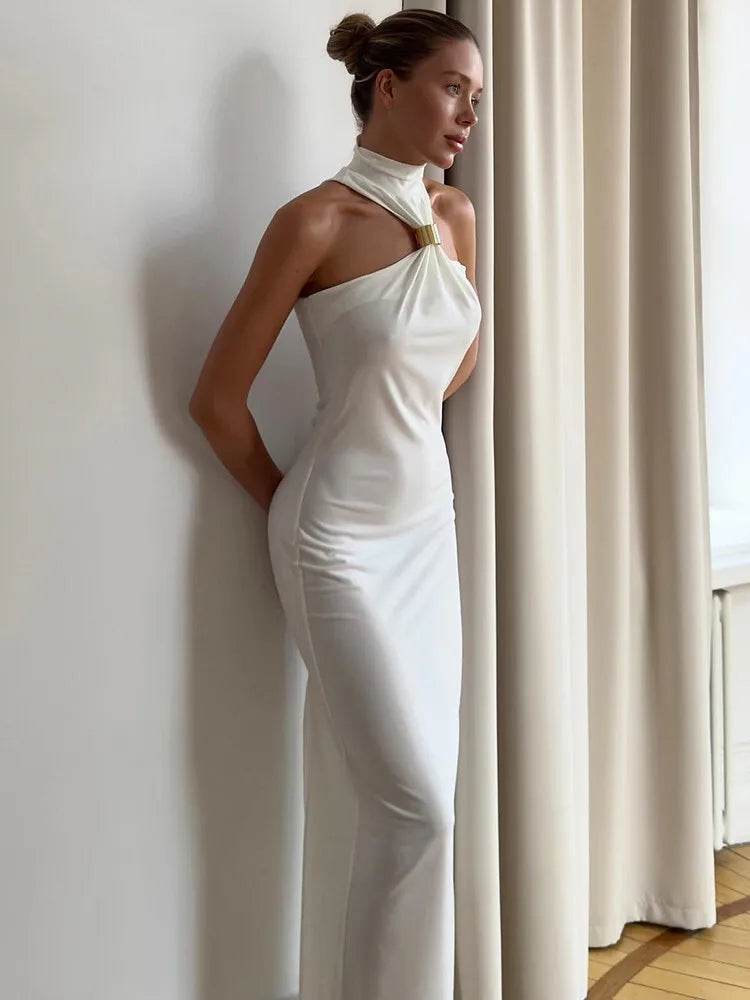 Mozision Turtleneck Off-Shoulder Maxi Dress - Sexy & Elegant Style - Buy Center US