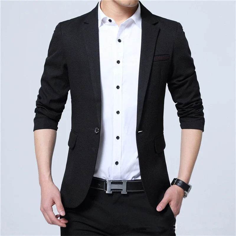 FAVOCENT Casual Men’s Blazer - Slim Fit Cotton Jacket for Spring & Autumn - Buy Center US