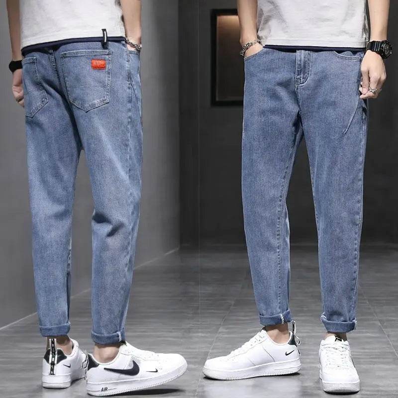Luxury Men's Blue Jeans - Stylish Slim Fit Casual Denim Pants - Buy Center US