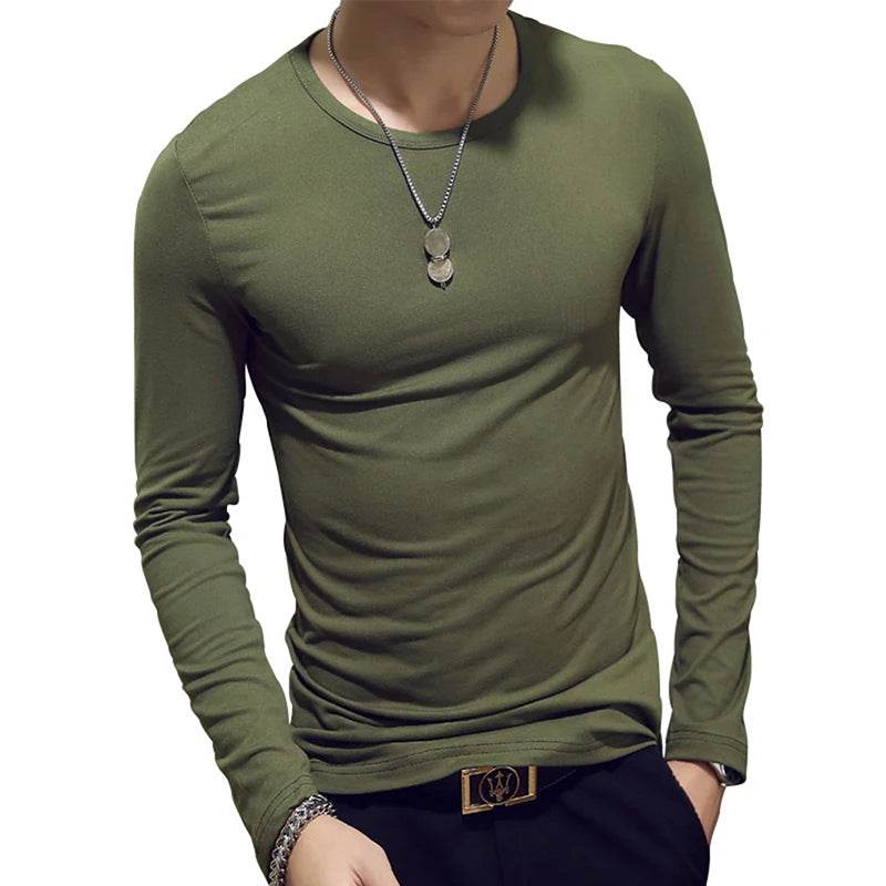 Bigsweety Men's Turtleneck Pullover - Solid Color Slim Fit for Spring - Buy Center US