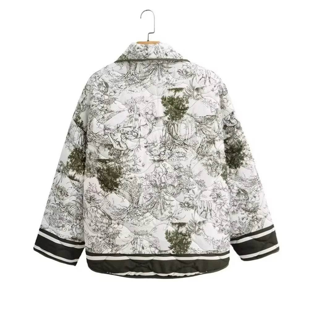 Taop&Za Women's Casual Long Sleeve Printed Cotton Jacket - Autumn Style - Buy Center US