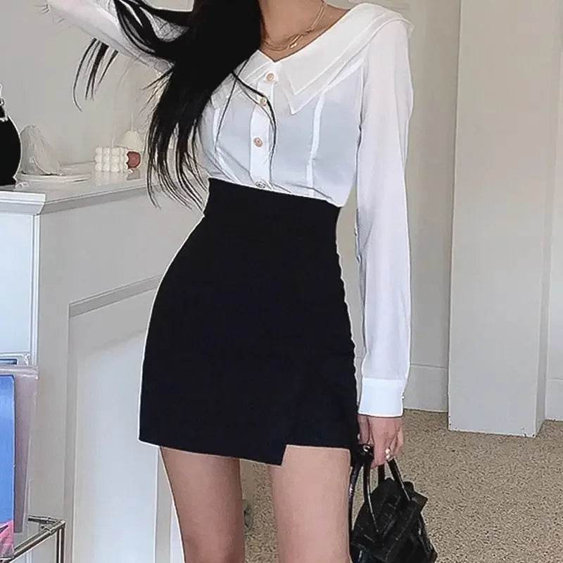 Women's Autumn High-Waisted Bodycon Mini Dress - Professional Style - Buy Center US