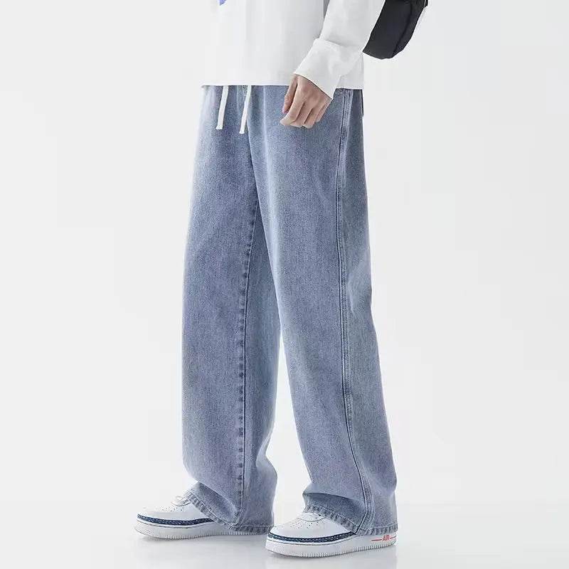 2023 Korean Fashion Men's Casual Ankle-Length Wide-leg Jeans - Buy Center US