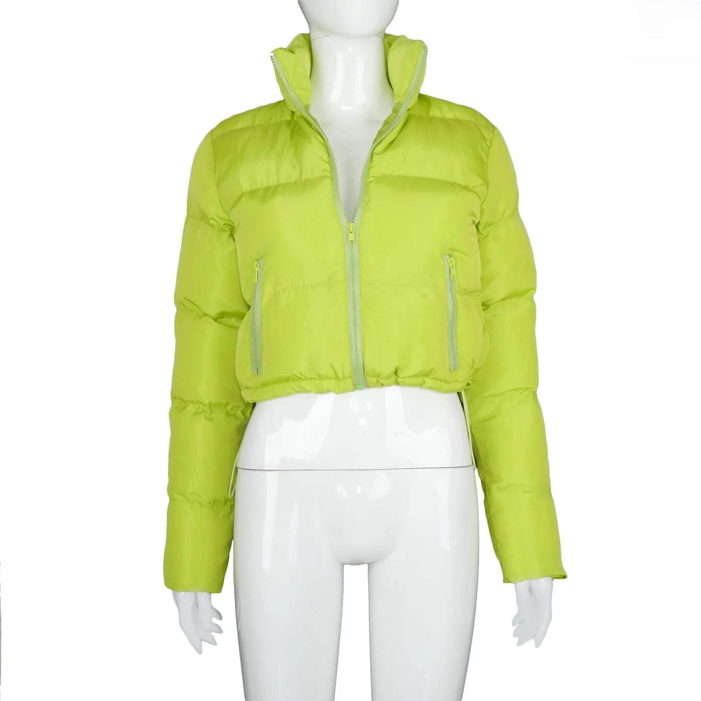 Stylish Solid Color Long Sleeve Cotton Puffer Jacket for Women - Buy Center US