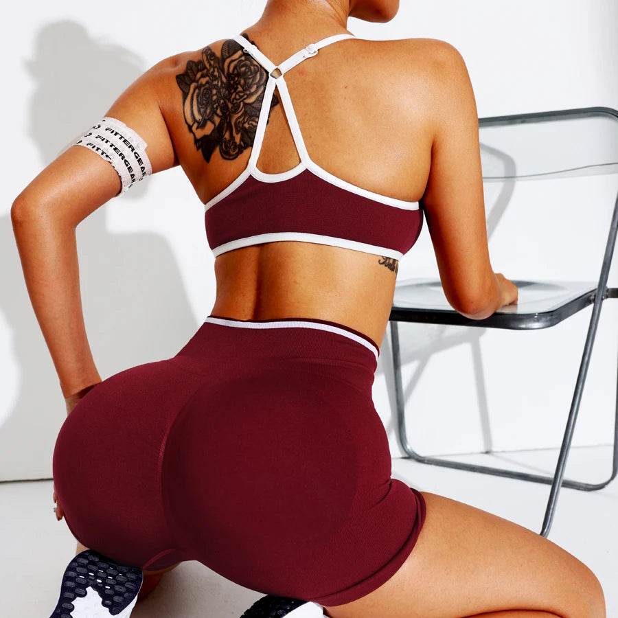LLHOSO Women's Seamless Sports Bra & Shorts Set - Tummy Control Gymwear - Buy Center US