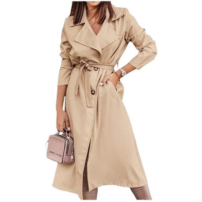 RVHS Women's Wool Blend Double Breasted Trench Coat - Casual Style - Buy Center US