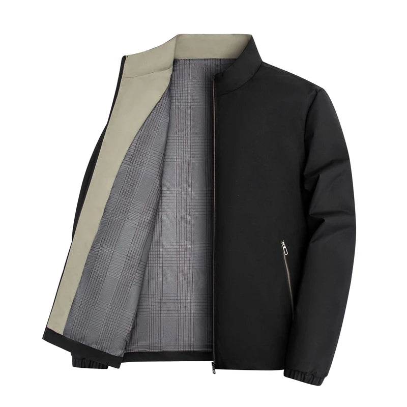 XPAY Men's Khaki Casual Jacket - Trendy 5XL Smart Bomber Coat - Buy Center US