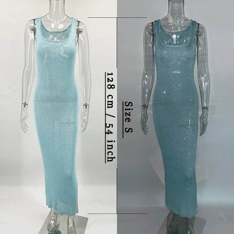 Tornova Women's Sequin Maxi Dress - Slim Fit for Beach Vacations - Buy Center US