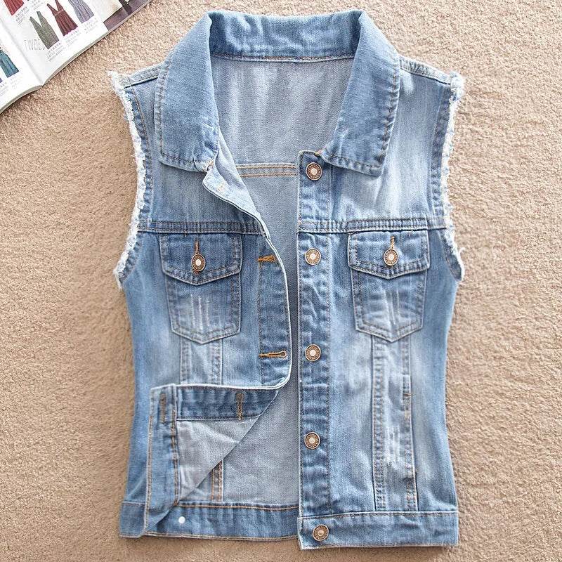 LDMSL Women's Sleeveless Denim Vest - Casual Spring Summer Top - Buy Center US