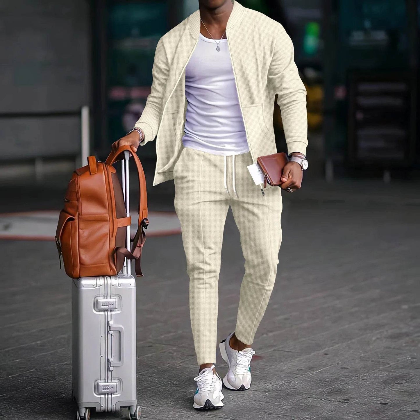 Boilen Heng Xin Men's Casual Blazer Set - Waffle Baseball Suit - Buy Center US