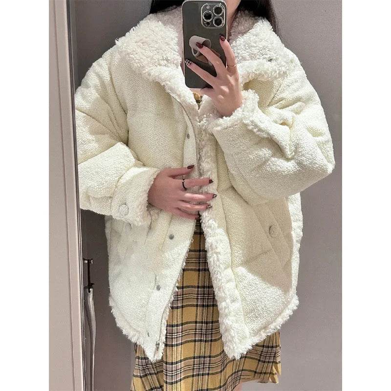 Kuzuwata Women's Autumn Winter Puffer Jacket - Long Sleeve & Pockets - Buy Center US