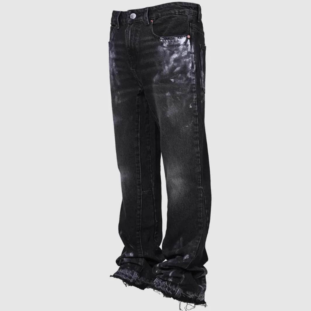 Wulend Men's Vintage Straight Jeans - Mid Waist Distressed Denim Pants - Buy Center US